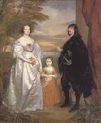 Anthony Van Dyck Portrait of the earl and countess of derby and their daughter (mk03) oil painting on canvas